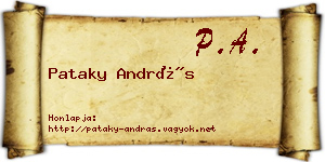 Pataky András névjegykártya