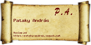 Pataky András névjegykártya